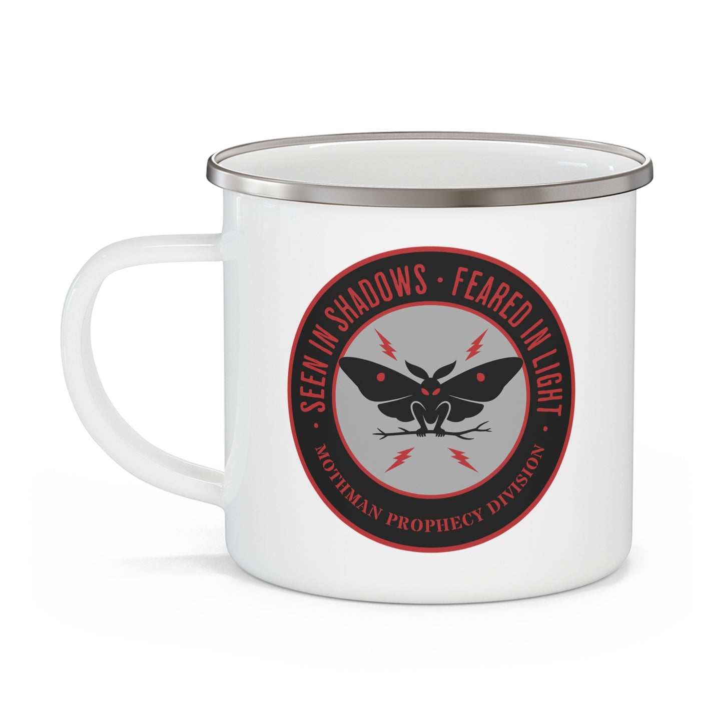Mothman – “Prophecy Division” Enamel Camping Mug