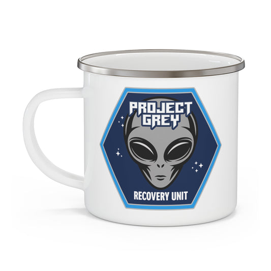 Alien Grey – “Project Grey Recovery Unit” Enamel Camping Mug