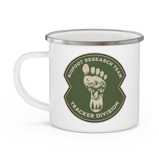 Bigfoot Research Team – “Tracker Division” Enamel Camping Mug