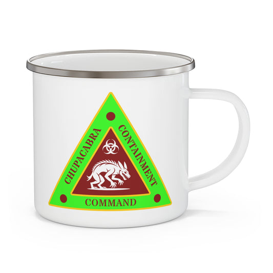 Chupacabra – “Containment Command” Enamel Camping Mug