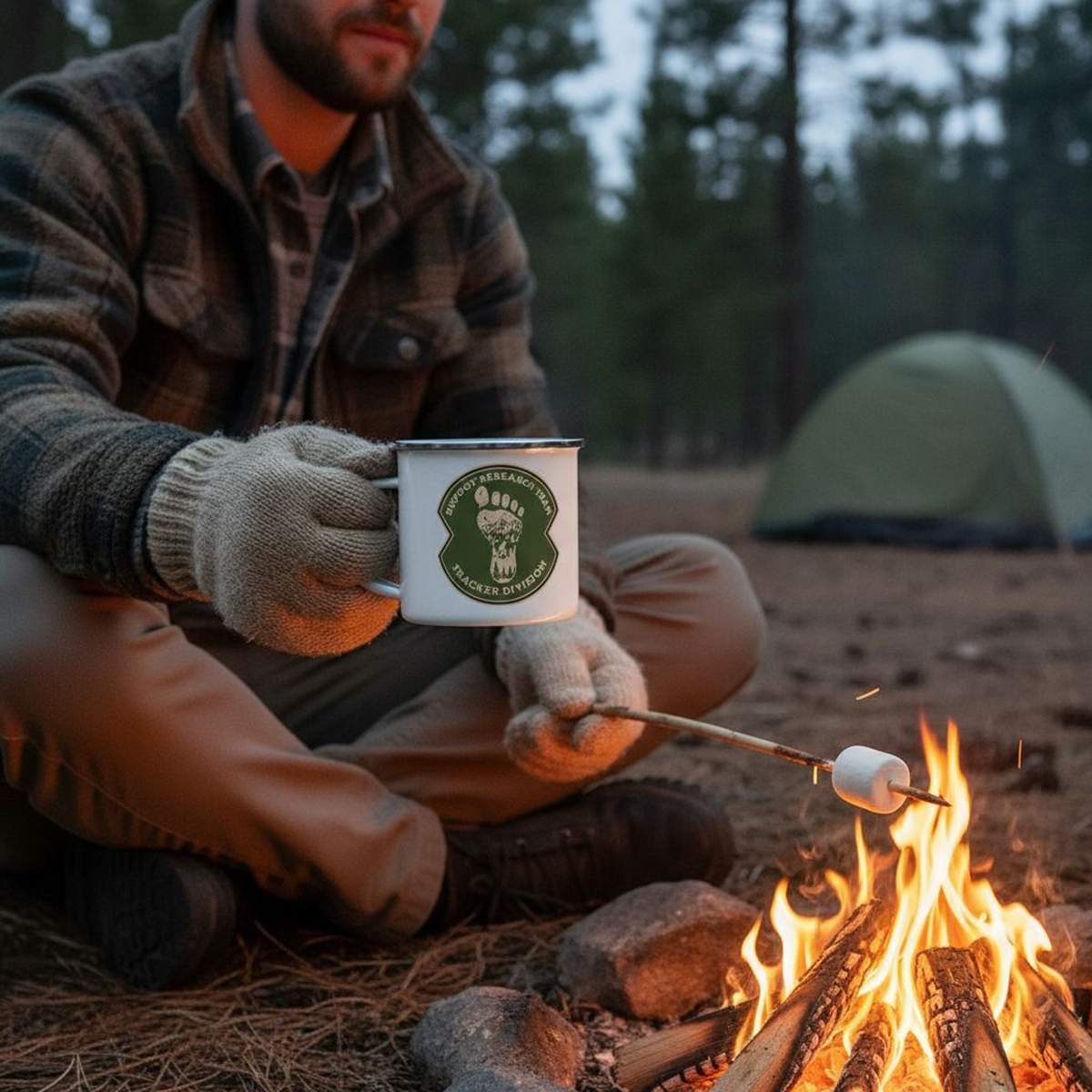 Bigfoot Research Team – “Tracker Division” Enamel Camping Mug