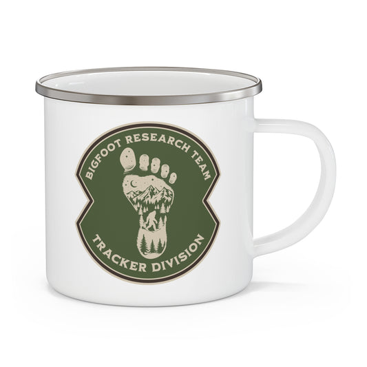 Bigfoot Research Team – “Tracker Division” Enamel Camping Mug