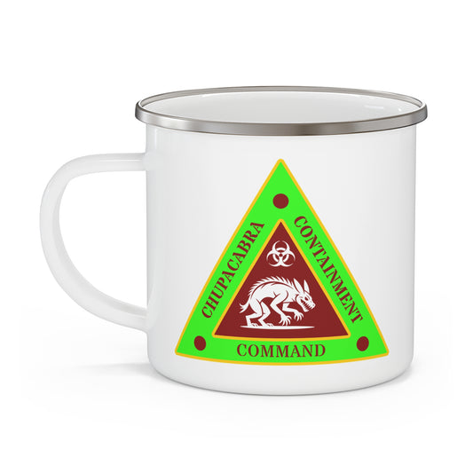 Chupacabra – “Containment Command” Enamel Camping Mug